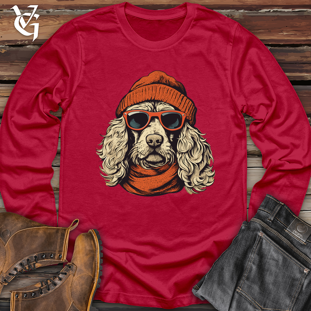 Winter Beanie Doodle Pooch Softstyle Long Sleeve