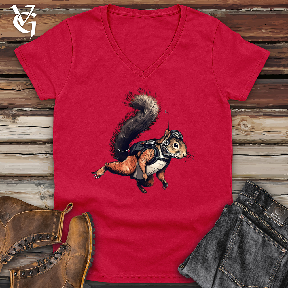 Skydiving Squirrel Softstyle V-Neck