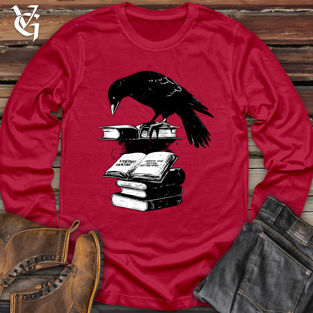 Viking Goods Raven Reading Fanatic Softstyle Long Sleeve Charcoal / L