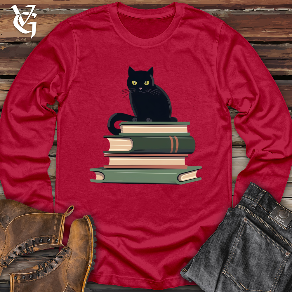 Cat Book Lover Softstyle Long Sleeve
