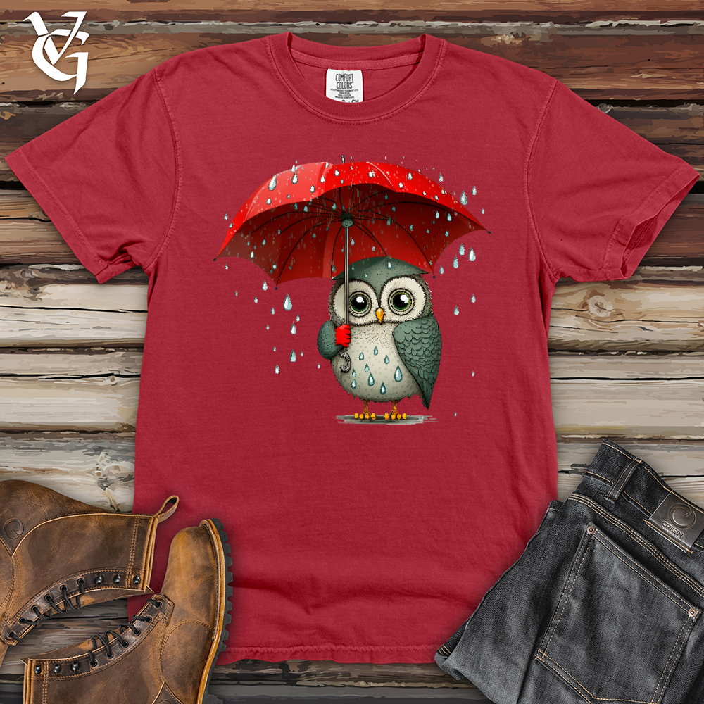 Owl In The Rain Heavy Cotton Comfort Colors Tee