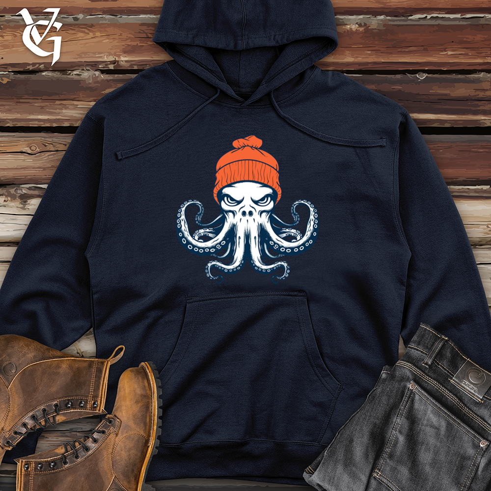 Vintage Beanie Tentacles Midweight Hooded Sweatshirt