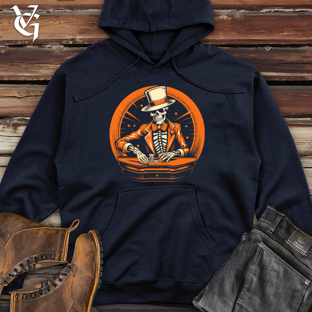 Risk taking Orange Gambler Midweight Hooded Sweatshirt