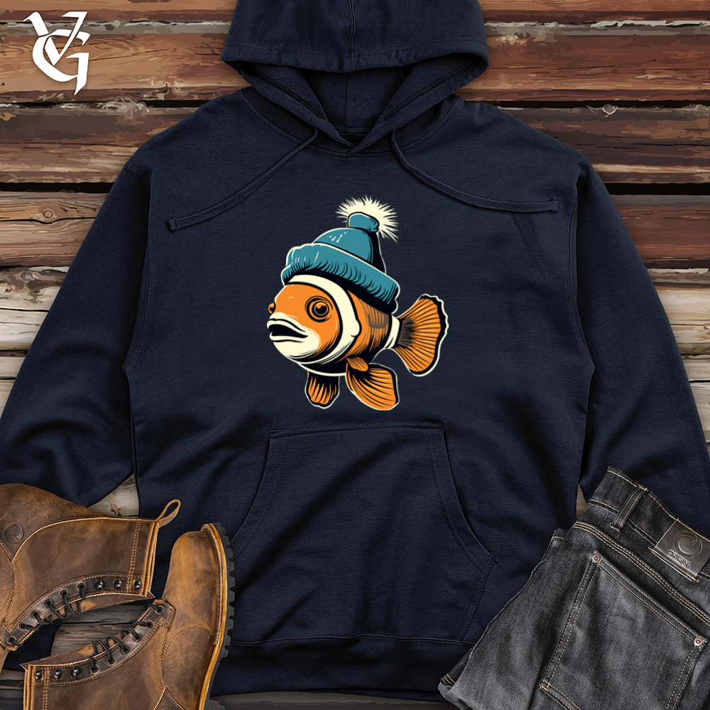 Retro Beanie Clownfish 01 Midweight Hooded Sweatshirt