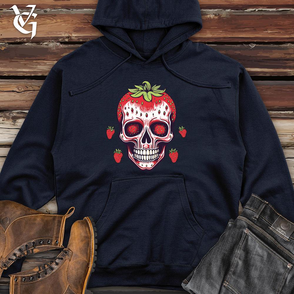 Strawberry Skullscape  Midweight Hooded Sweatshirt