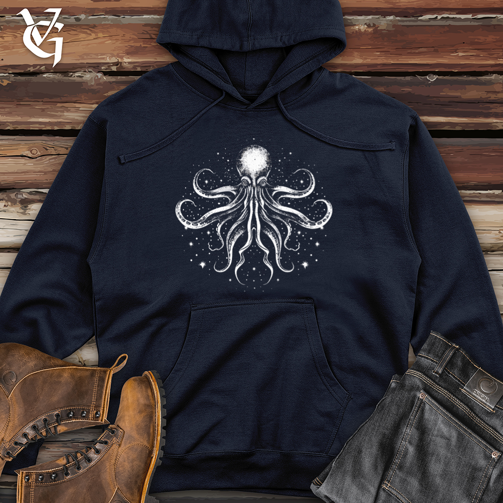 Cosmic Winged Octopus Navigator Midweight Hooded Sweatshirt