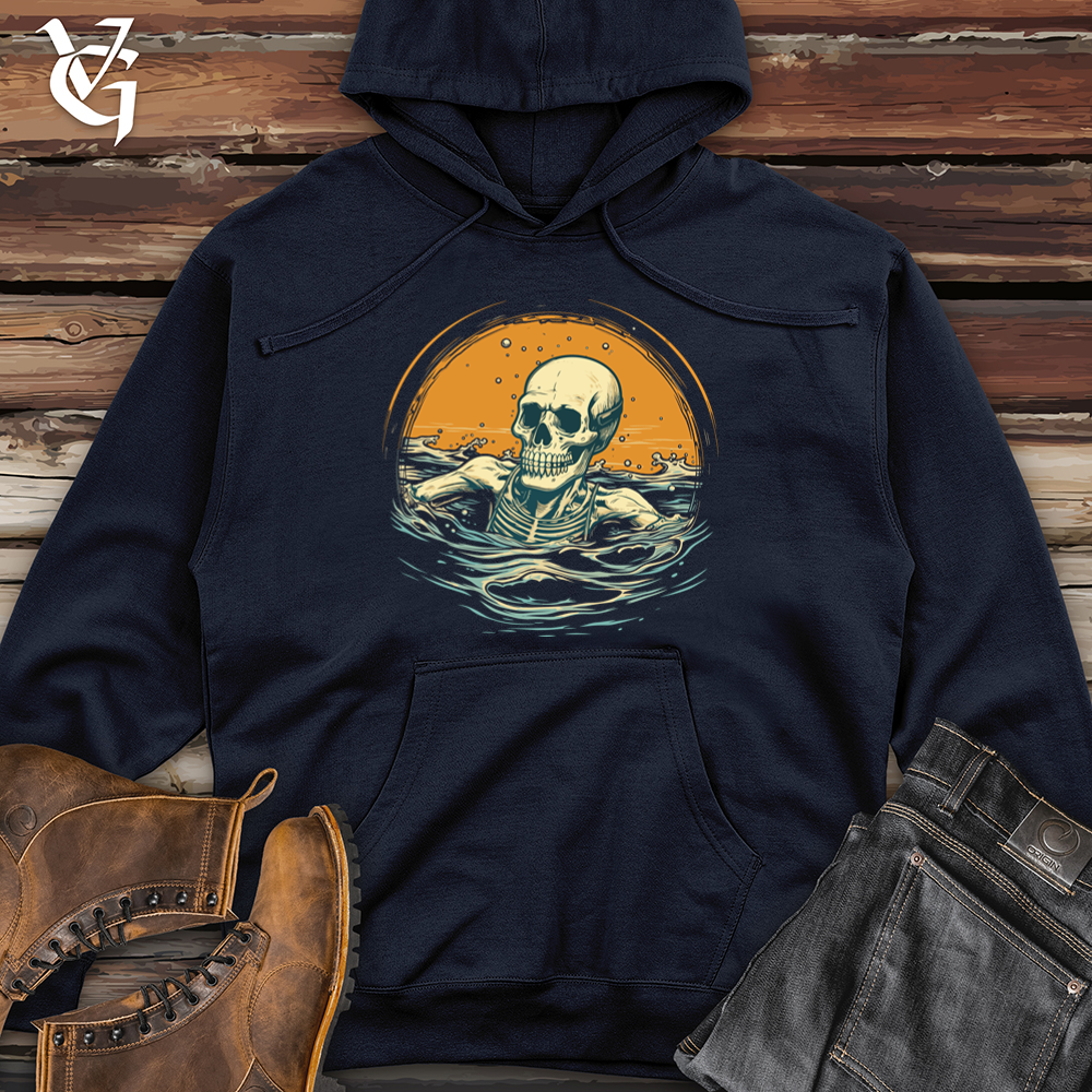 Grunge Splash Skeleton Midweight Hooded Sweatshirt