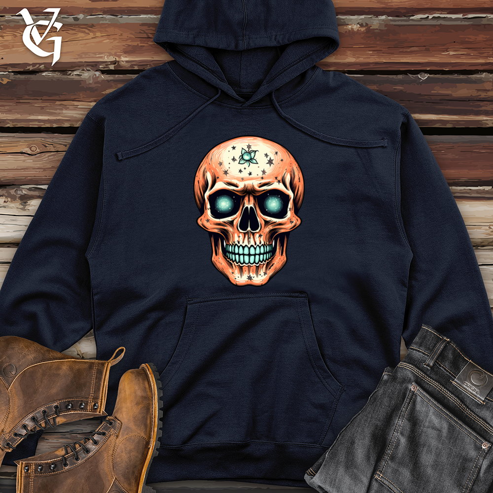 Galactic Peach Skull Midweight Hooded Sweatshirt