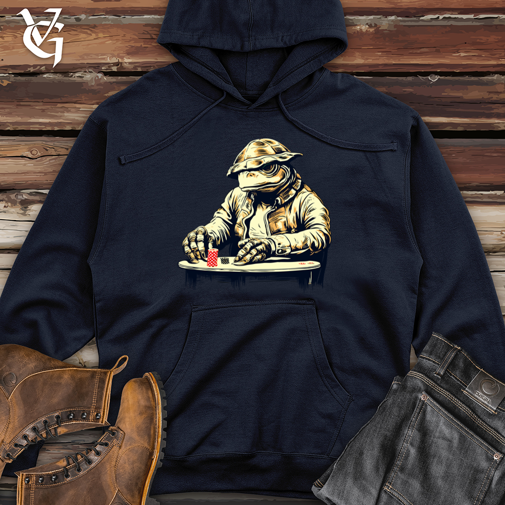 Vintage Poker Playing Turtle Midweight Hooded Sweatshirt