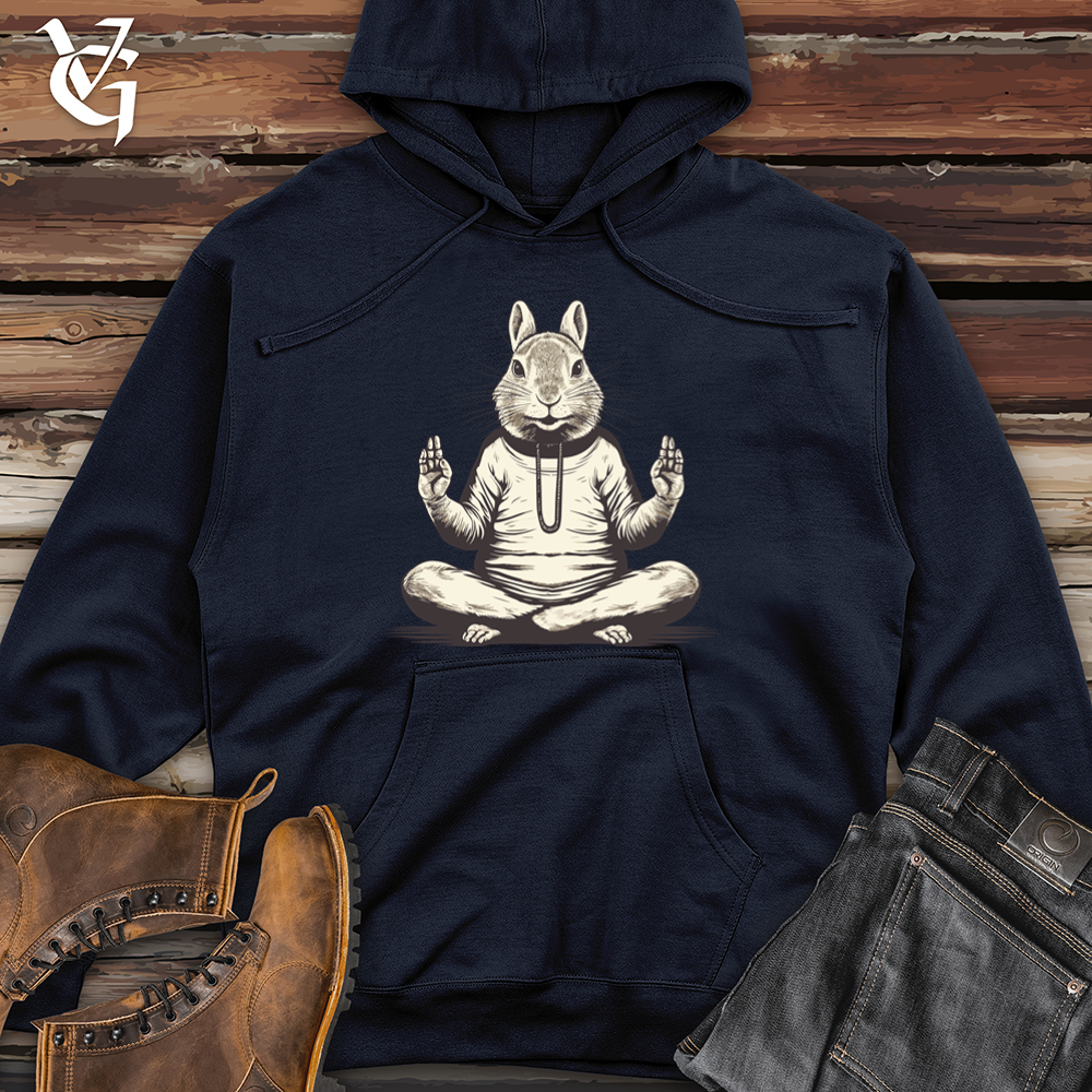 Bunny Meditation Calm Midweight Hooded Sweatshirt