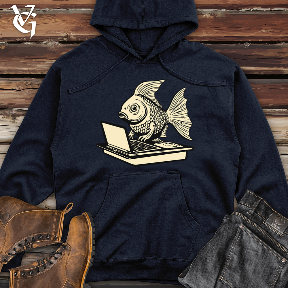 Digital Streamlined Fish Midweight Hooded Sweatshirt