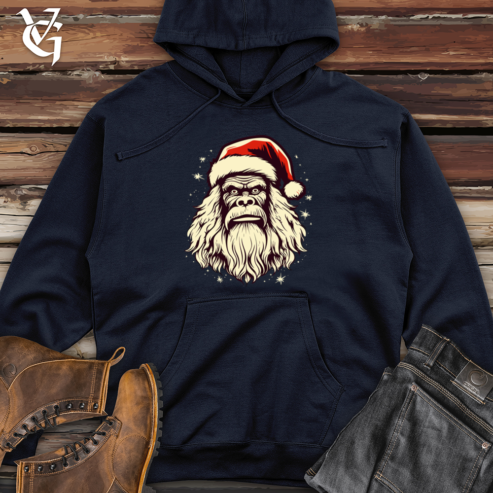 Retro Santa Sasquatch Midweight Hooded Sweatshirt