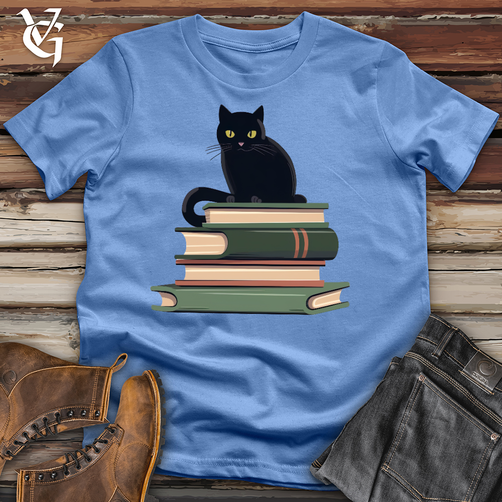 Cat Book Lover Cotton Tee
