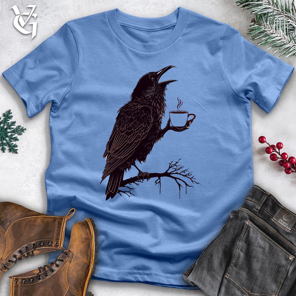 Raven Coffee Art Cotton Tee