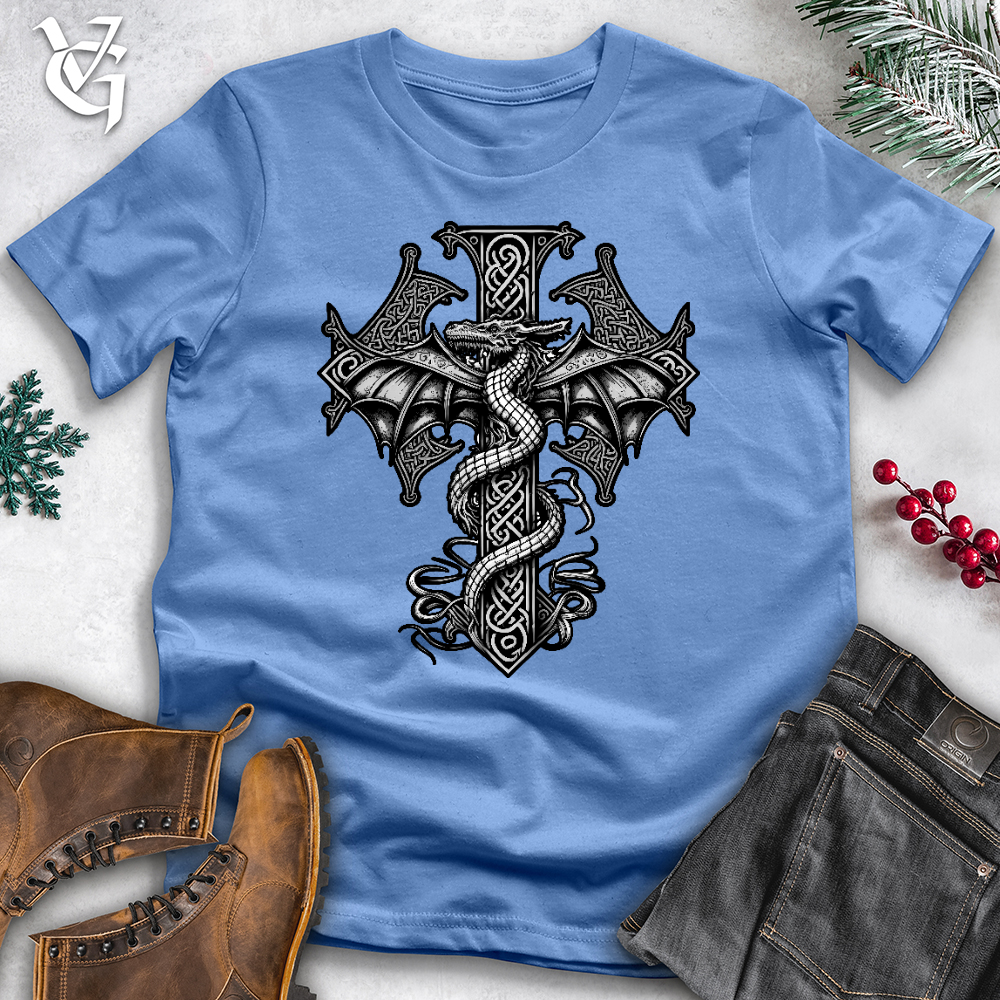 Celtic Dragon Cross Cotton Tee