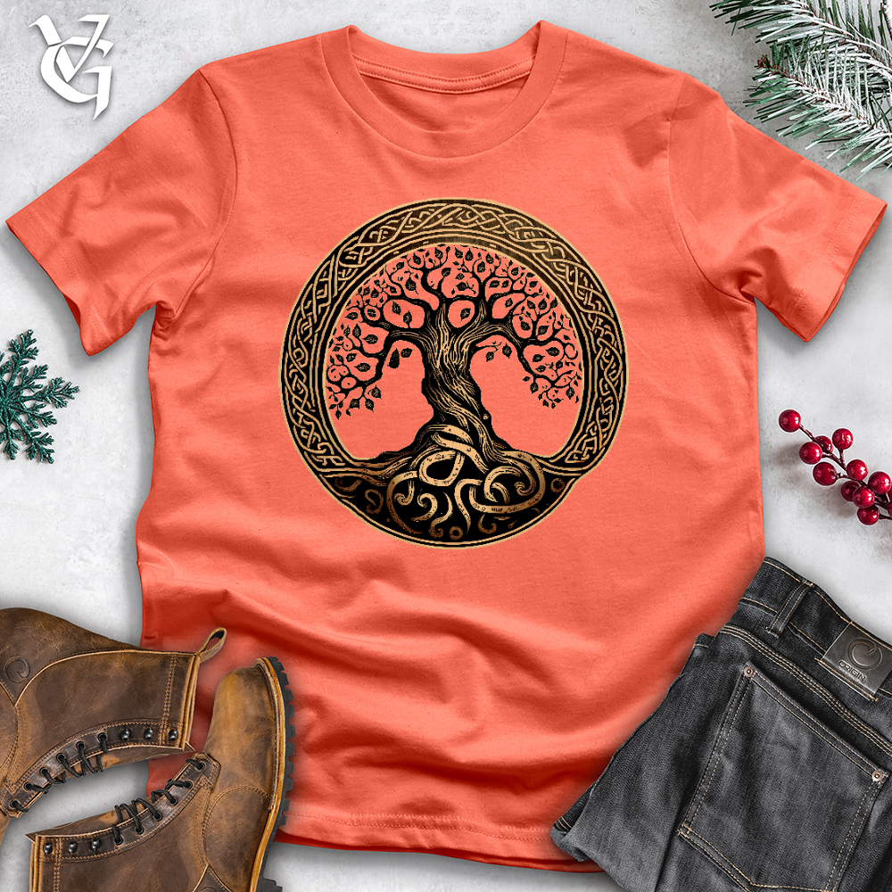 Ornate Golden Tree Of Life Cotton Tee