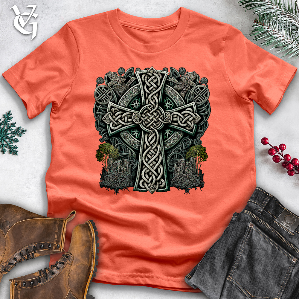 Metallic Celtic Crosses Cotton Tee
