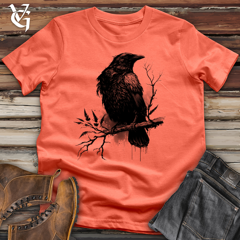 Raven on Branch Cotton Tee
