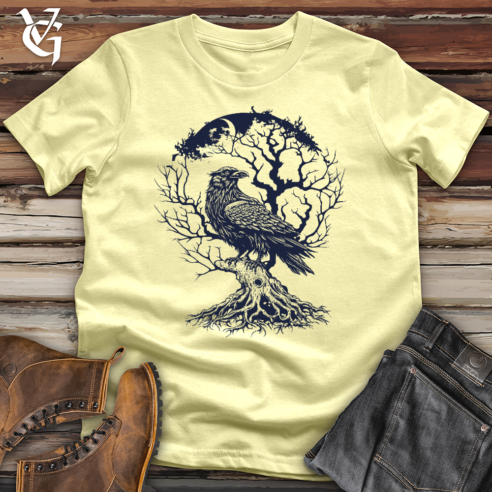 Raven and Old Tree Tattoo Softstyle Tee