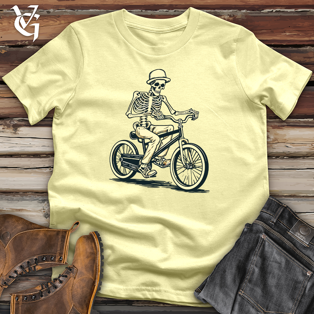 Viking Goods Whimsical Trike Skeleton Softstyle Tee Carolina Blue / L