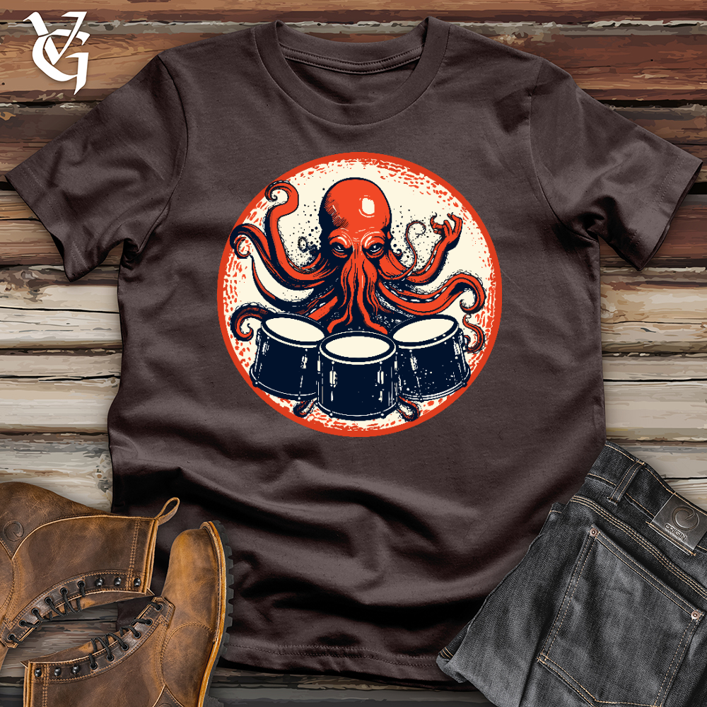 Octopus Playing Drums Softstyle Tee
