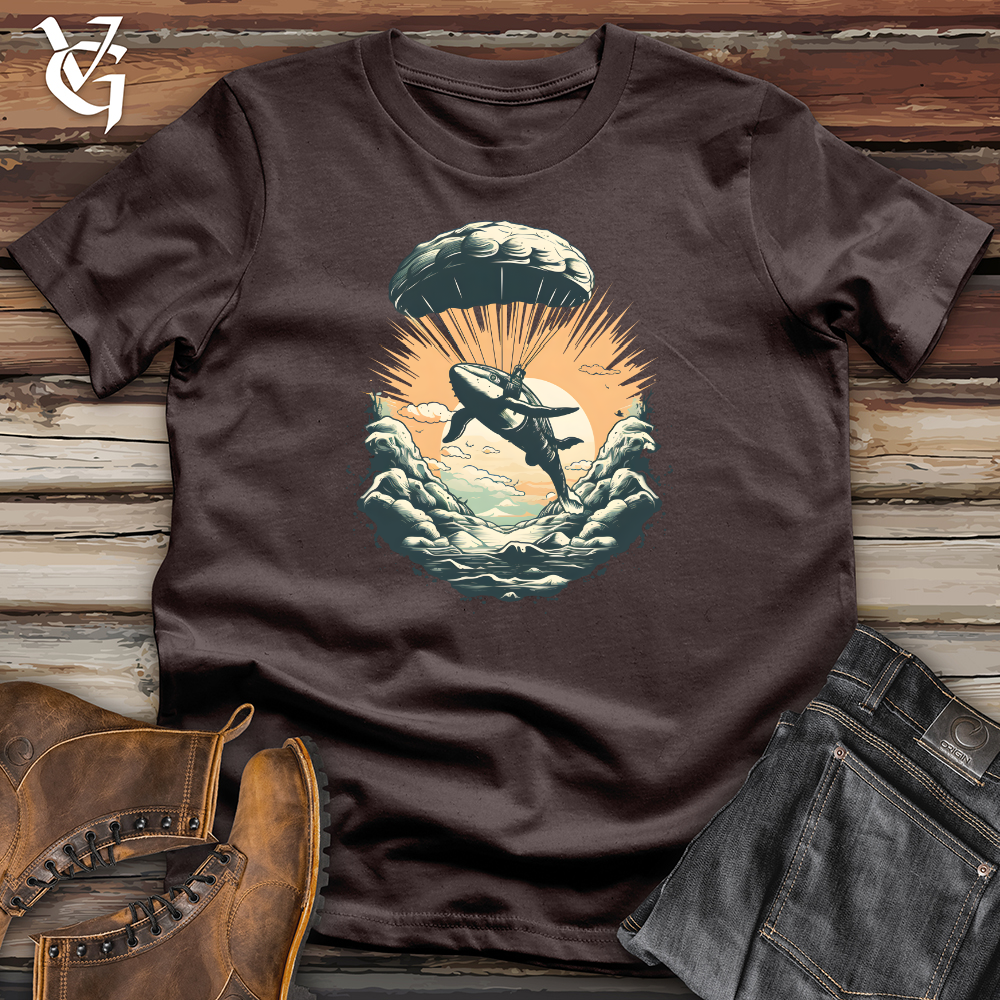 Whale Skydiving Parachute Journey Softstyle Tee