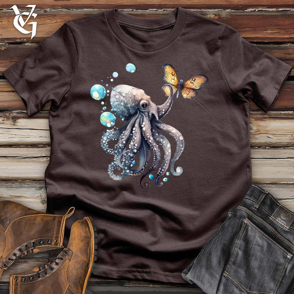 Octopus Playing With Butterfly 03 Softstyle Tee