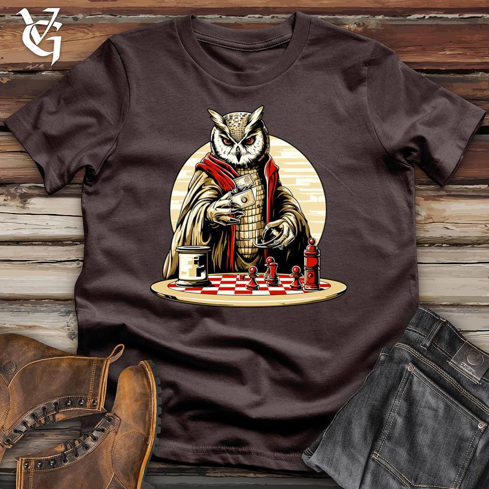 Owl Playing Chess Softstyle Tee