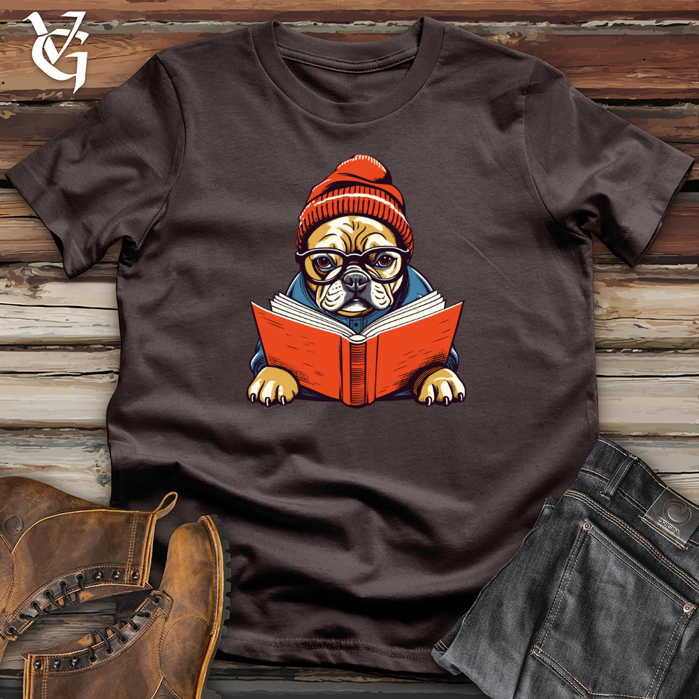 Vintage Bookworm Frenchie Softstyle Tee