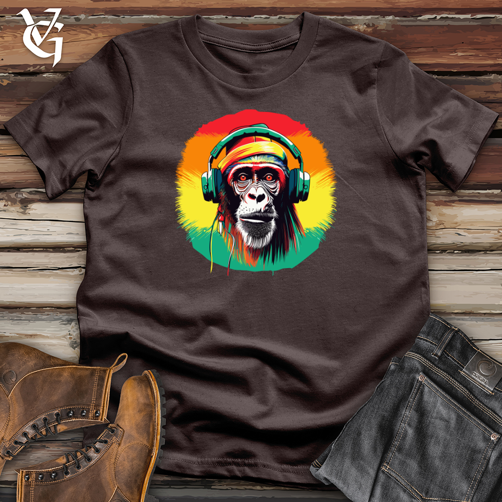 Chimpanzee Music Headphones Softstyle Tee