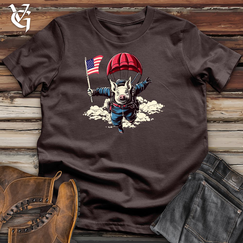 Skydiving Pig Parachute Adventure Softstyle Tee