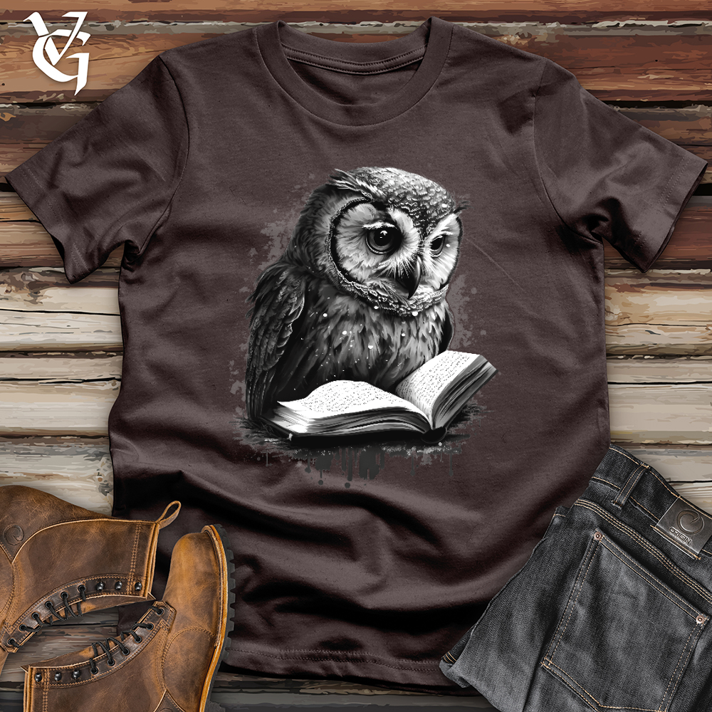 Owl Reading Book Softstyle Tee