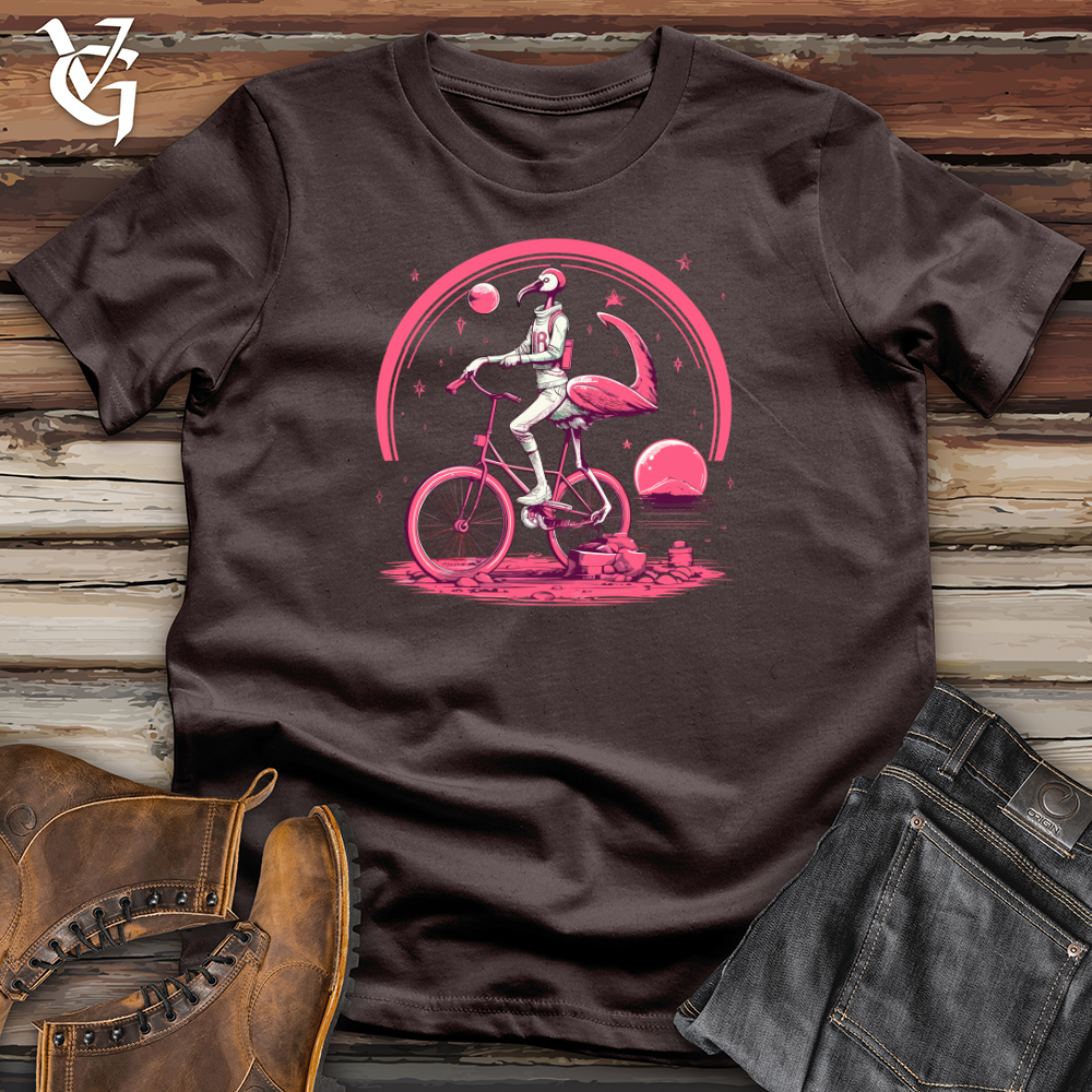 Flamingo Riding On A Bicycle  Softstyle Tee