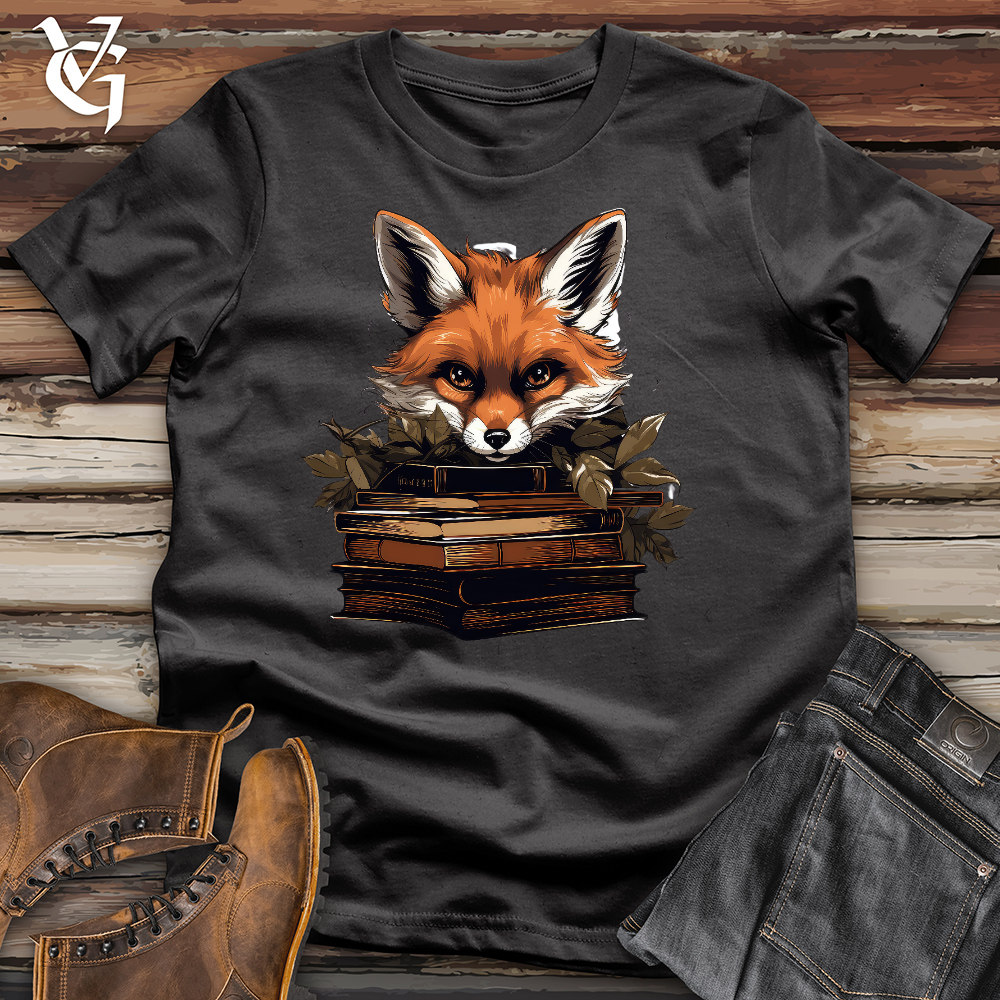 Fox Reading Books Cotton Tee