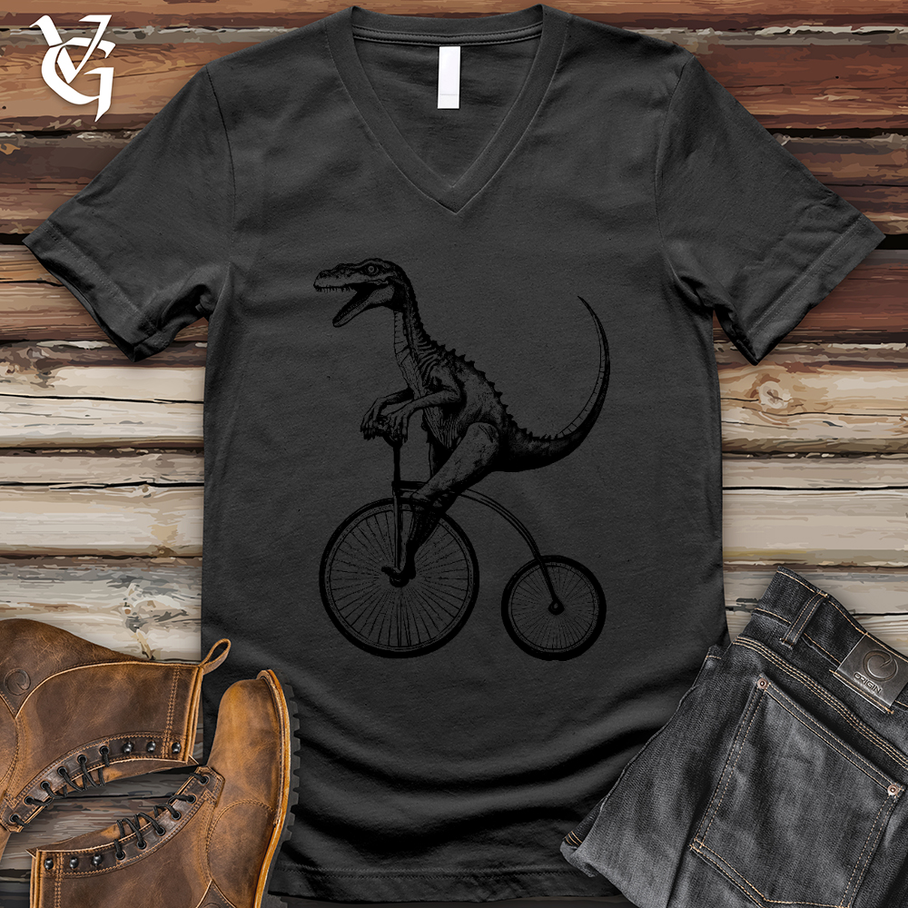 Dinosaur Cyclist V-Neck Tee