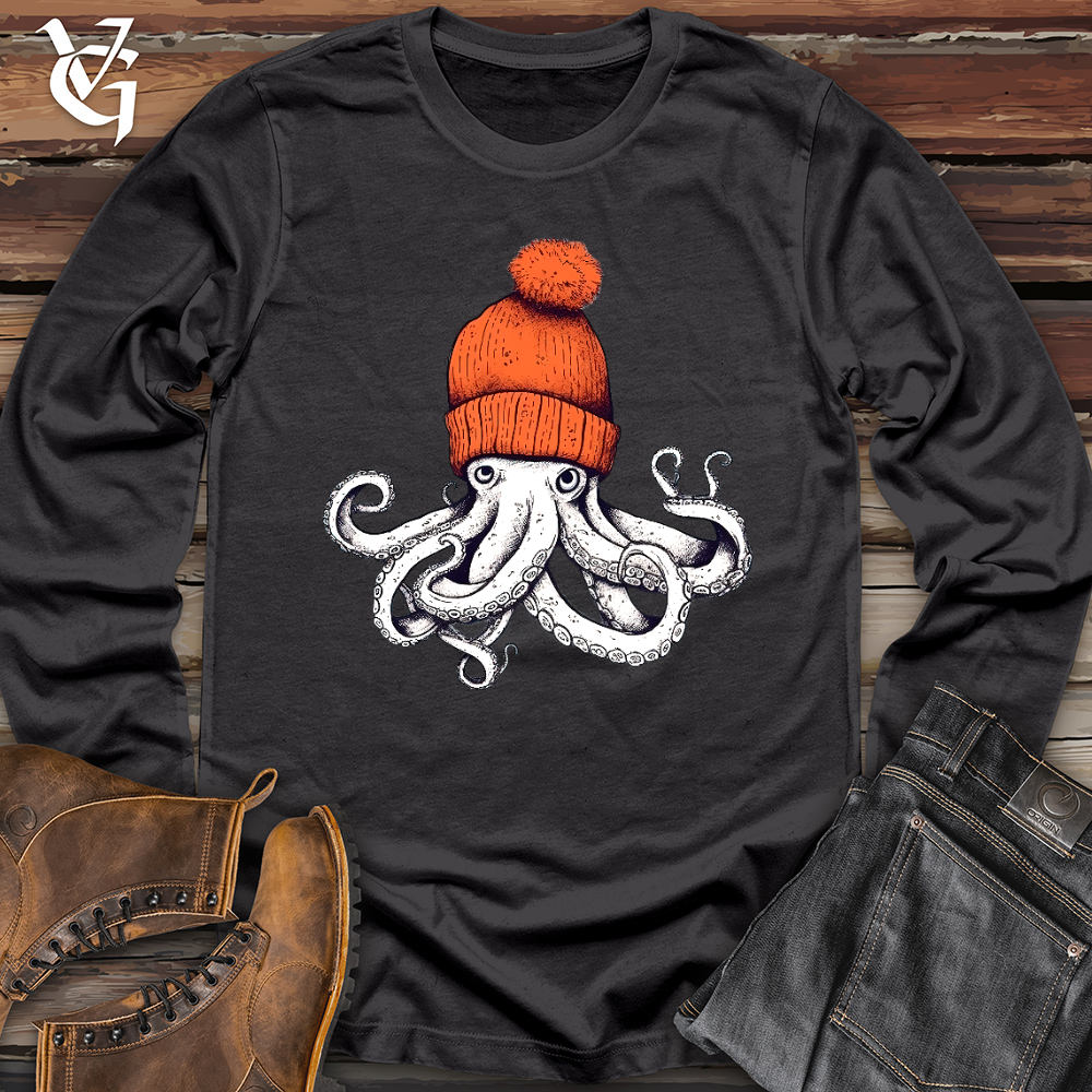 Octopus Orange Beanie Long Sleeve