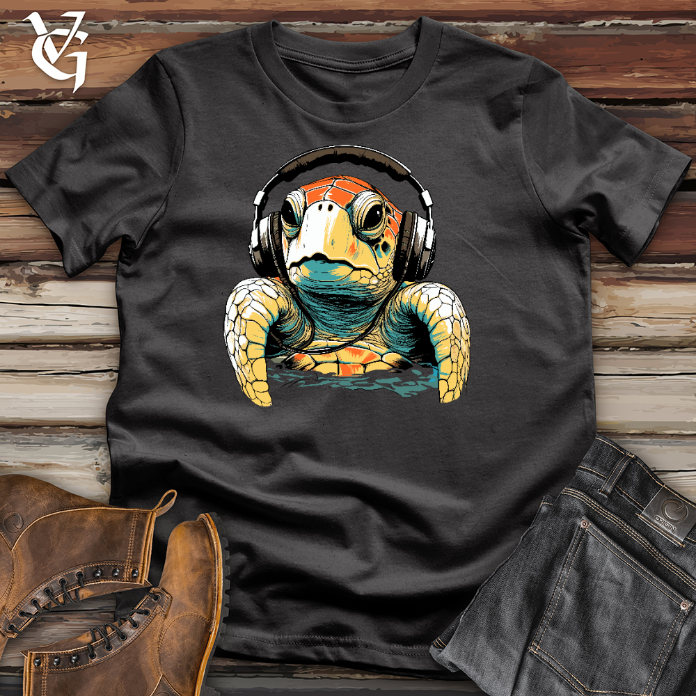 Turtle With Headphone Cotton Tee