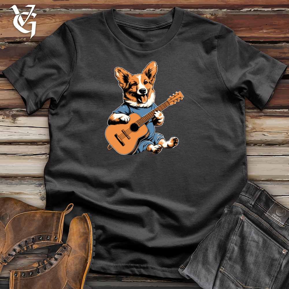 Vintage Guitar Strummer Corgi Cotton Tee