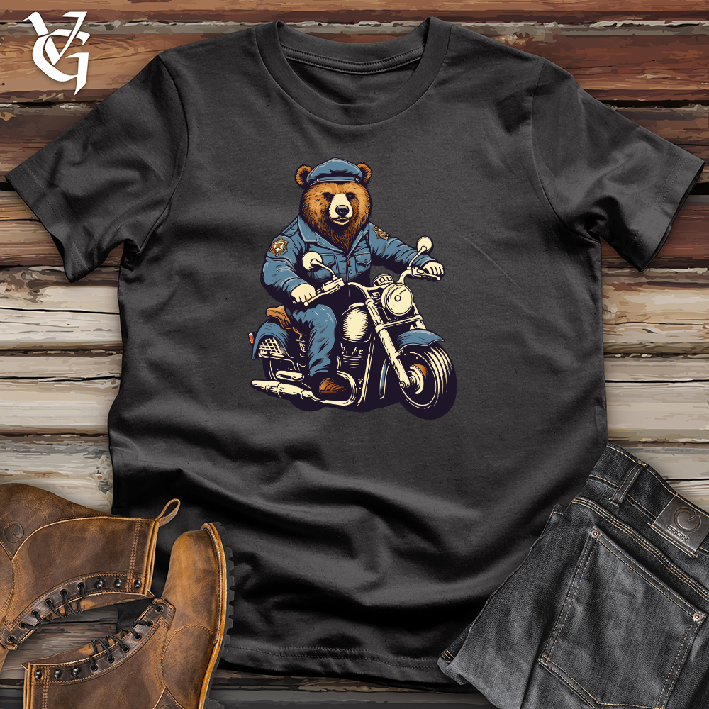 Bear on Motorcycle Patrol Duties Cotton Tee