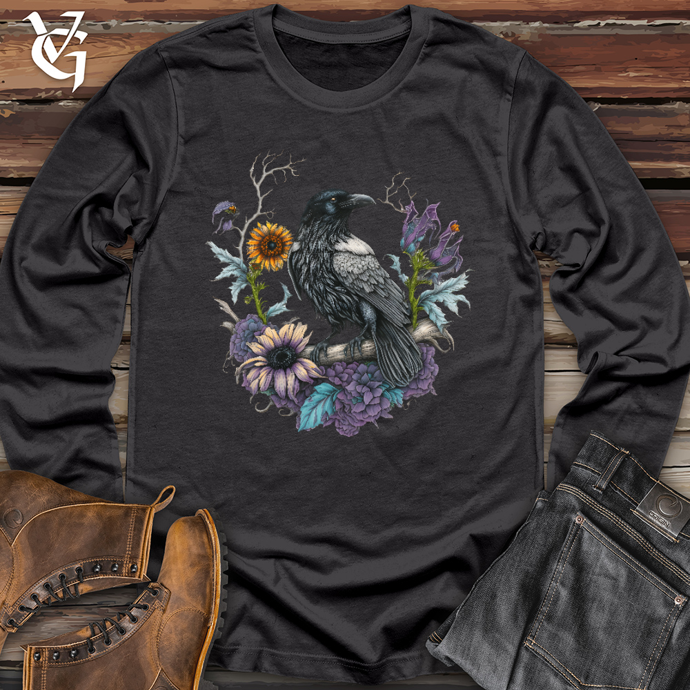 Flower Wreath Raven Long Sleeve
