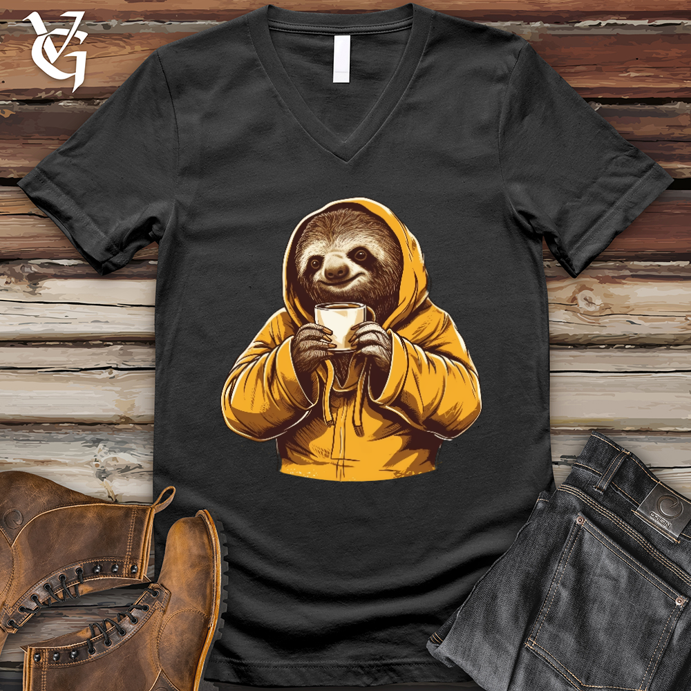 Sloth Coffee V-Neck Tee