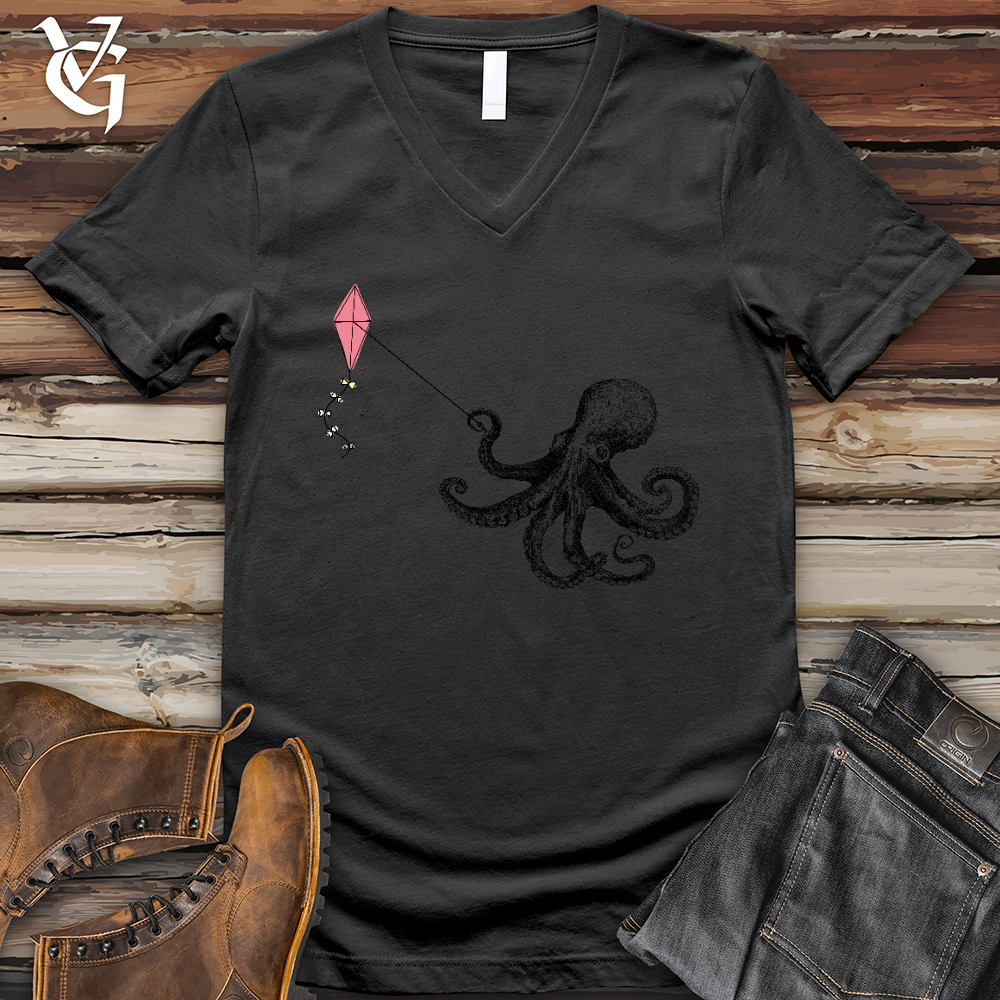 Octopus Flying Kyte V-Neck Tee