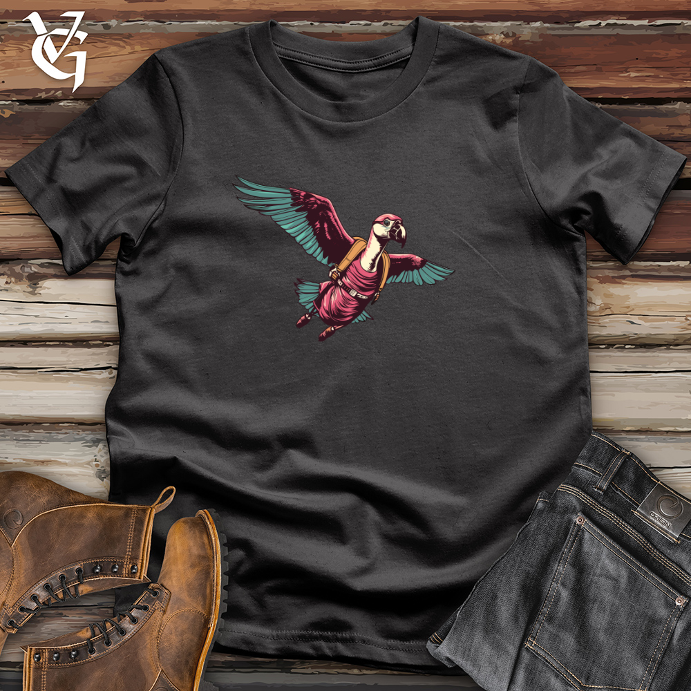 Retro Soaring Flamingo 01 Cotton Tee