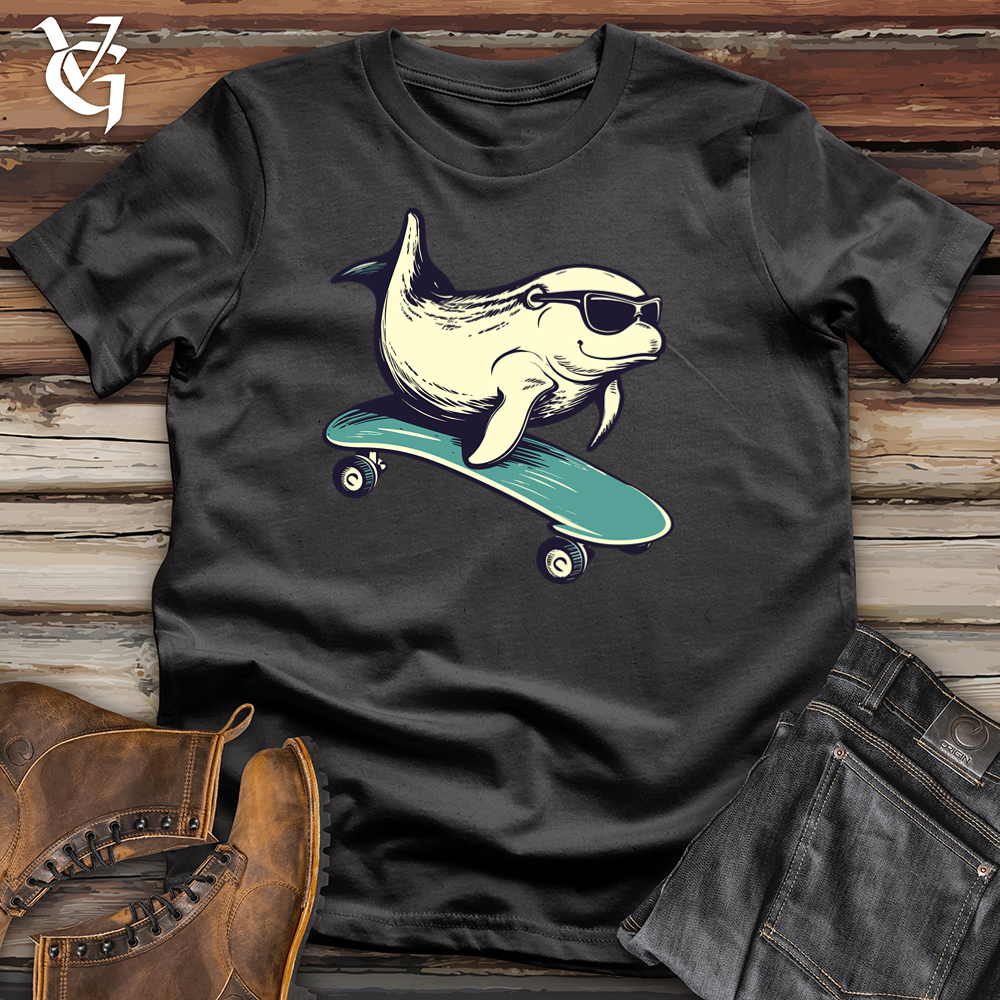 Skateboard Surfer Whale Cotton Tee