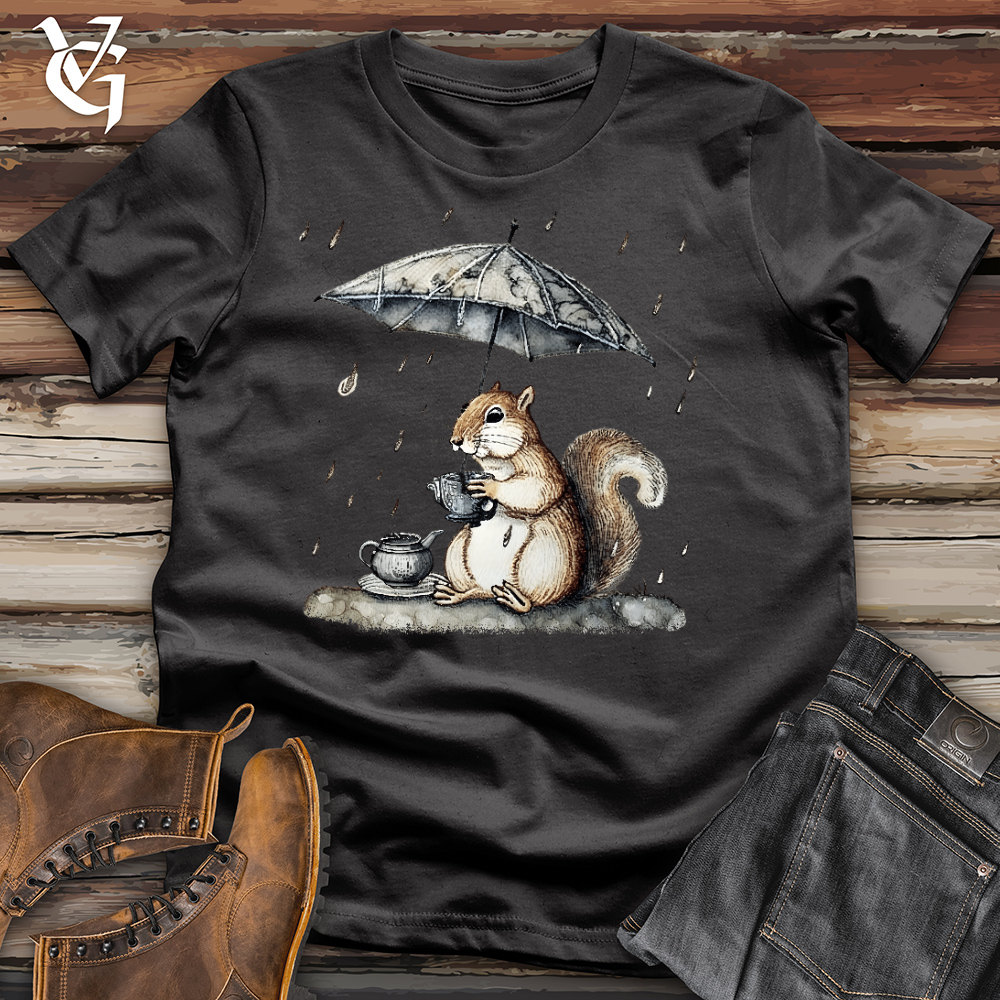 Squirrel In The Rain Cotton Tee