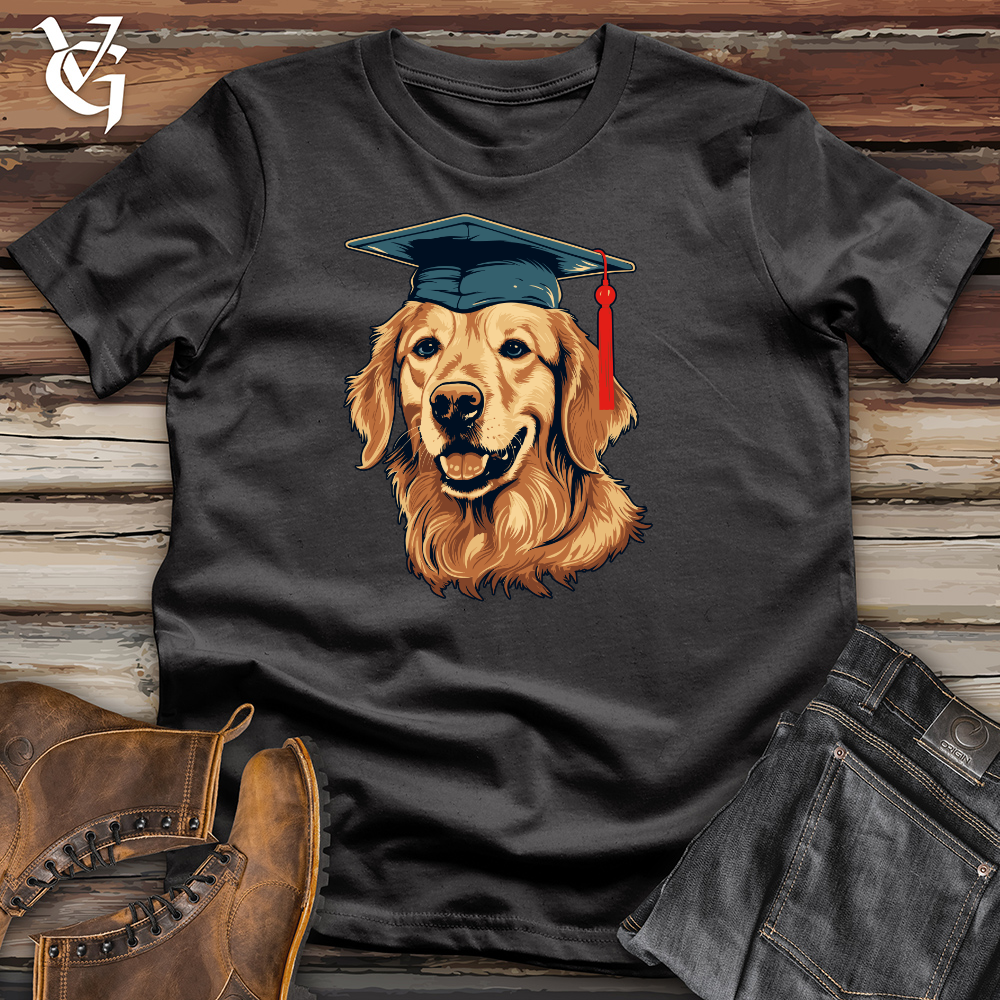 Graduation Celebration Golden Retriever Cotton Tee