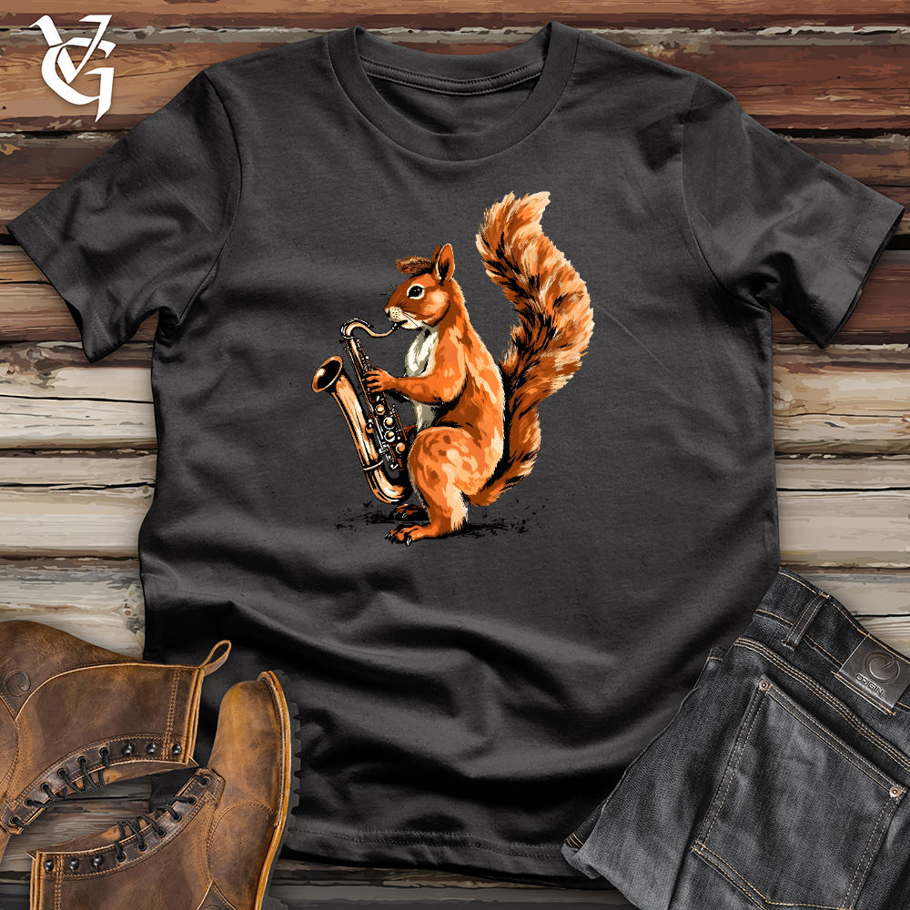 Squirrel Playing The Saxophone Cotton Tee