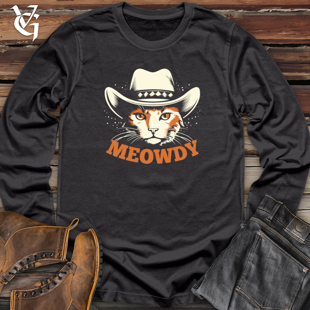 Vintage Cowboy Cat Long Sleeve Shirt Yee Haw in Style Viking Goods Company