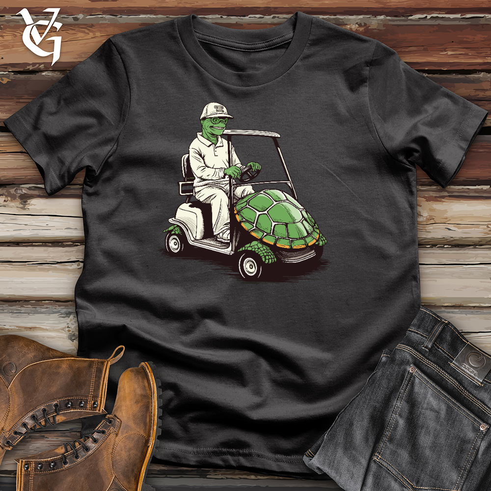 Turtle Driving A Golf Cart Cotton Tee
