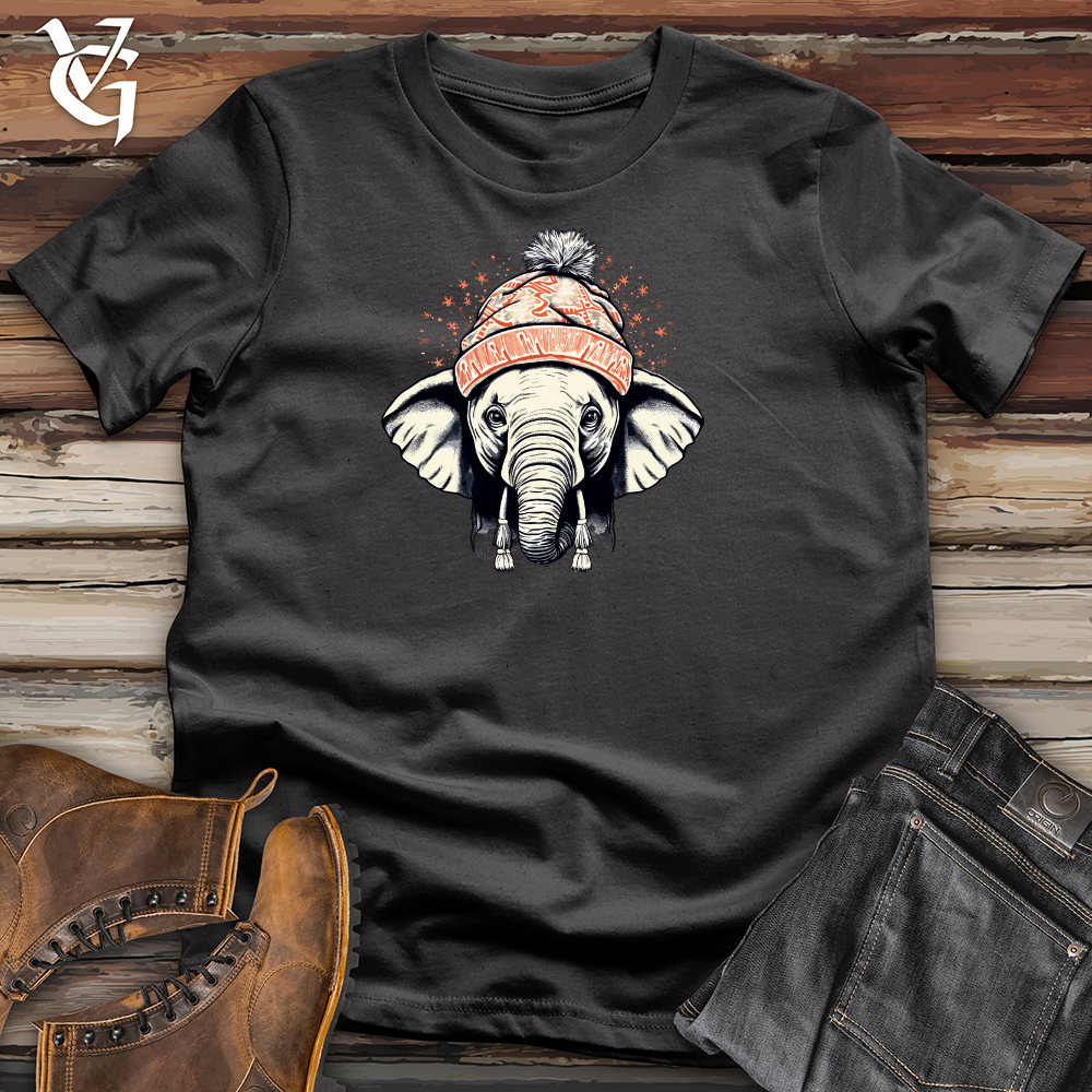 Vintage Pompom Snow Hat Elephant Cotton Tee